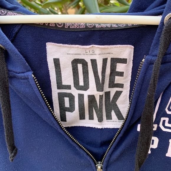 PINK VS zip up light weight hoodie - Picture 3 of 4